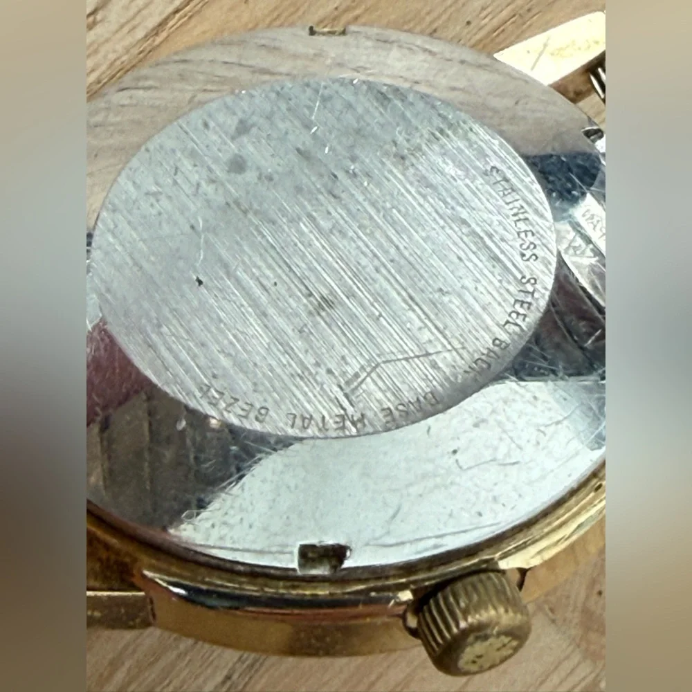 Wittnauer Geneve Ultra Rare Automatic Vintage Watch Gold Case Unique Dial Works